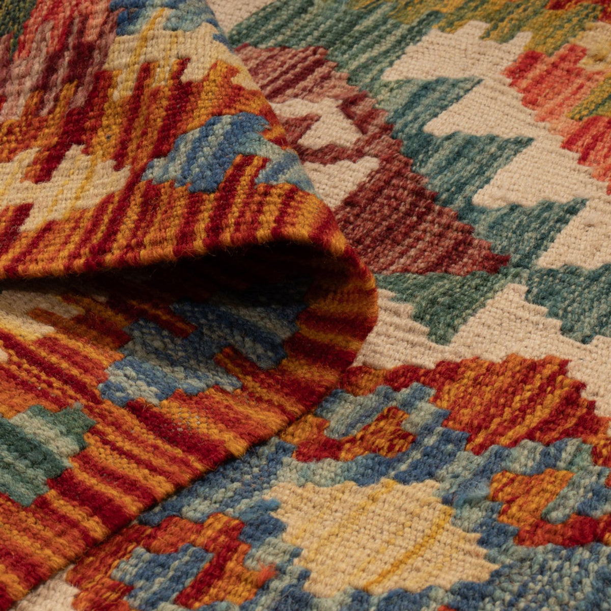 Alfombra de pasillo Alfombra Kelim - Splash - 202 x 86 cm - multicolor