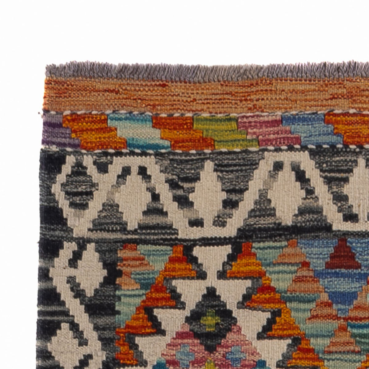 Alfombra de pasillo Alfombra Kelim - Splash - 193 x 80 cm - multicolor