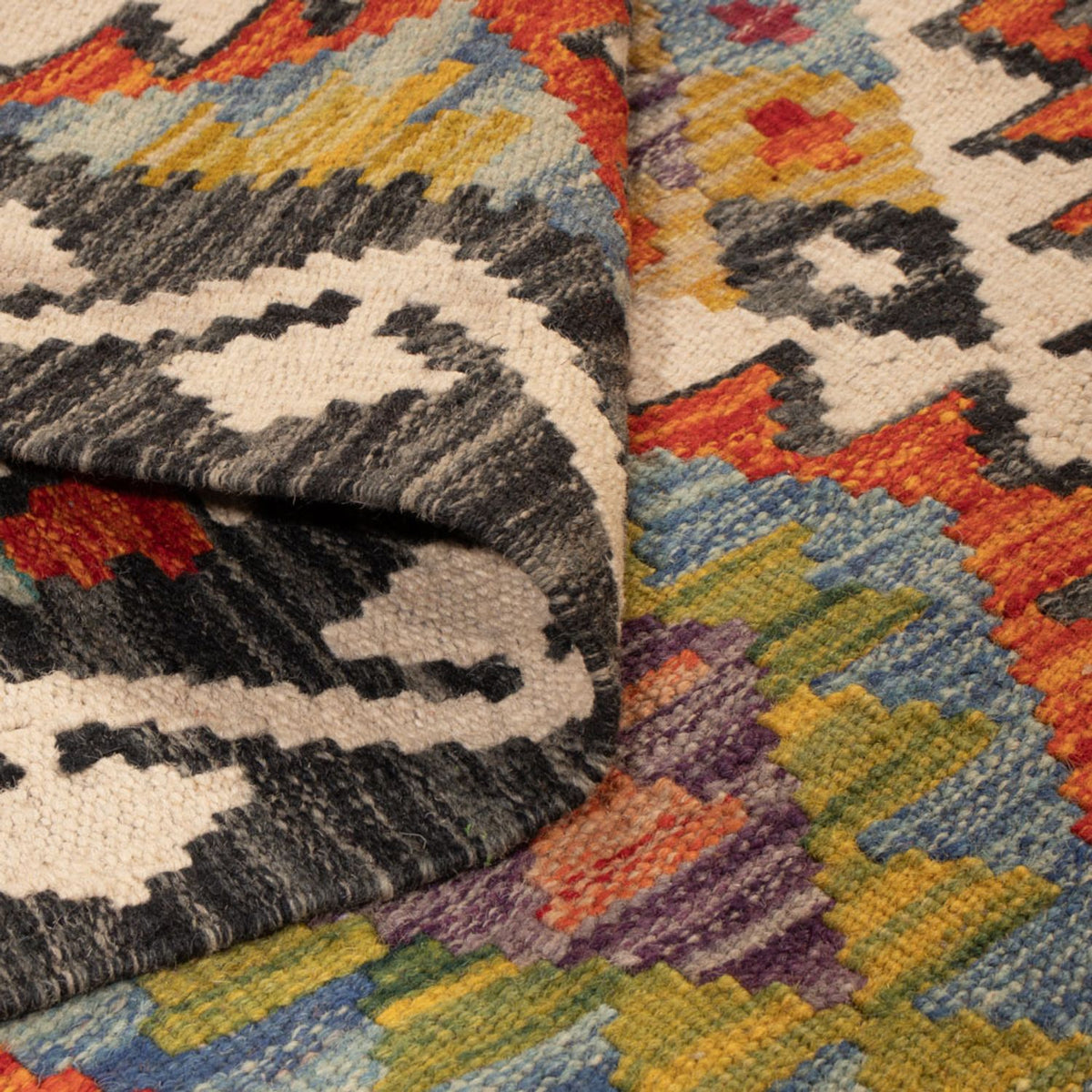 Alfombra de pasillo Alfombra Kelim - Splash - 193 x 80 cm - multicolor