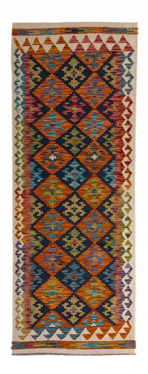 Alfombra de pasillo Alfombra Kelim - Splash - 199 x 76 cm - multicolor