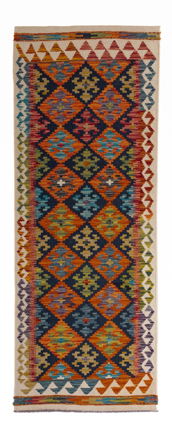 Alfombra de pasillo Alfombra Kelim - Splash - 199 x 76 cm - multicolor