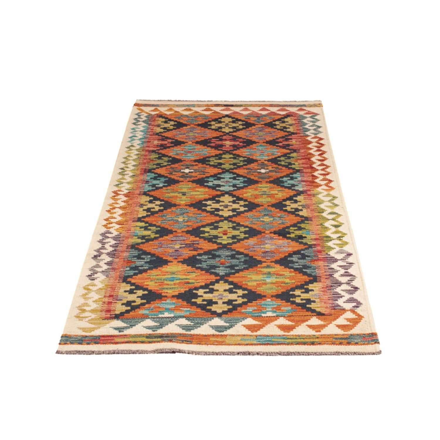 Alfombra de pasillo Alfombra Kelim - Splash - 199 x 76 cm - multicolor