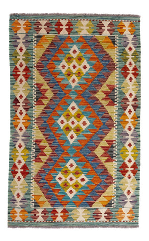 Alfombra Kelim - Splash - 123 x 79 cm - multicolor