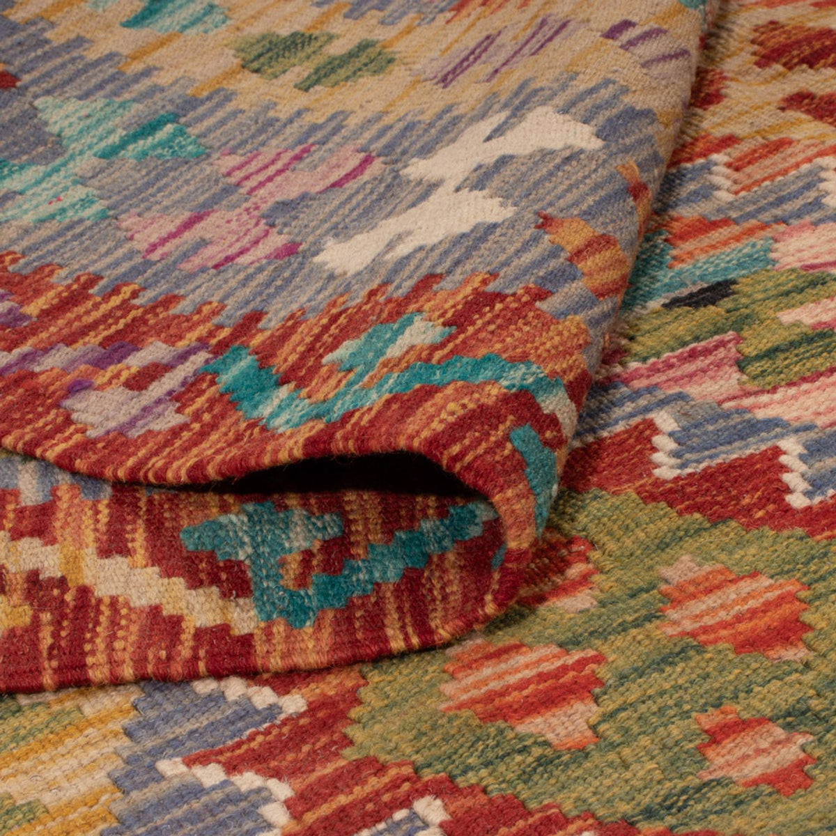 Alfombra Kelim - Splash - 204 x 148 cm - multicolor