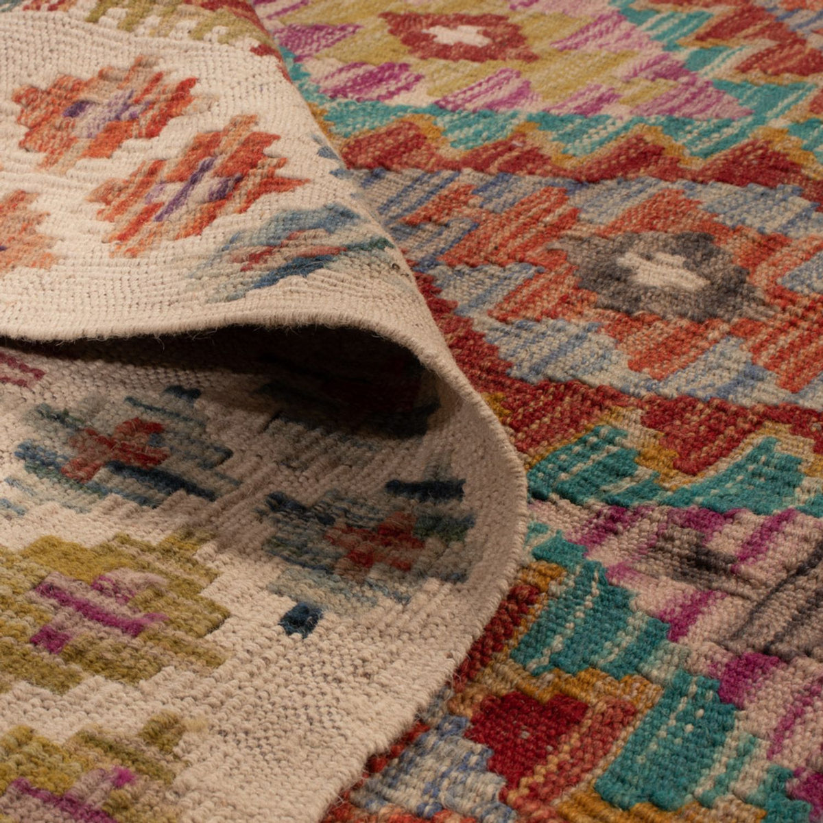 Alfombra Kelim - Splash - 198 x 150 cm - multicolor