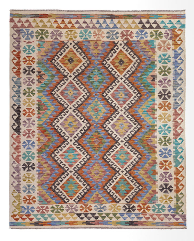 Alfombra Kelim - Splash - 197 x 156 cm - multicolor