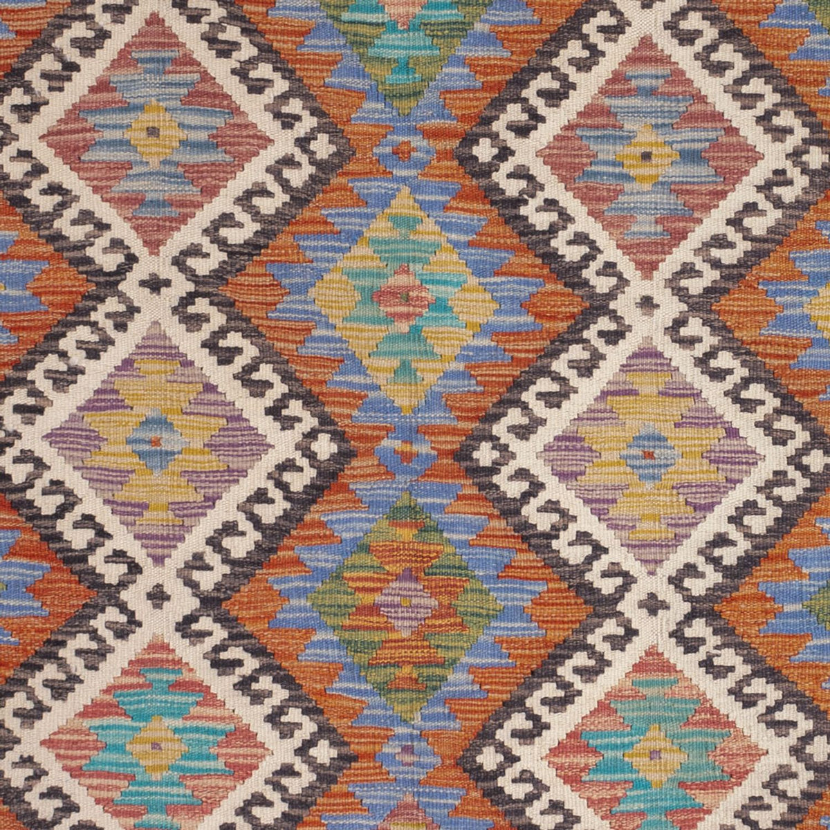 Alfombra Kelim - Splash - 197 x 156 cm - multicolor