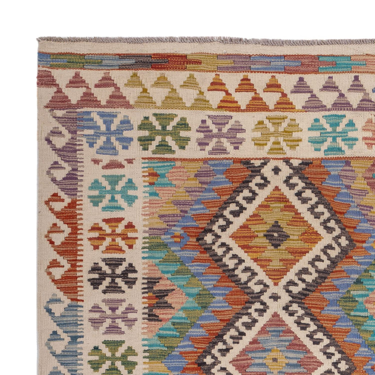 Alfombra Kelim - Splash - 197 x 156 cm - multicolor