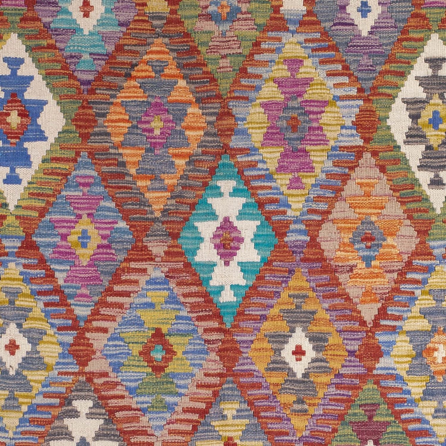 Alfombra Kelim - Splash - 198 x 156 cm - multicolor