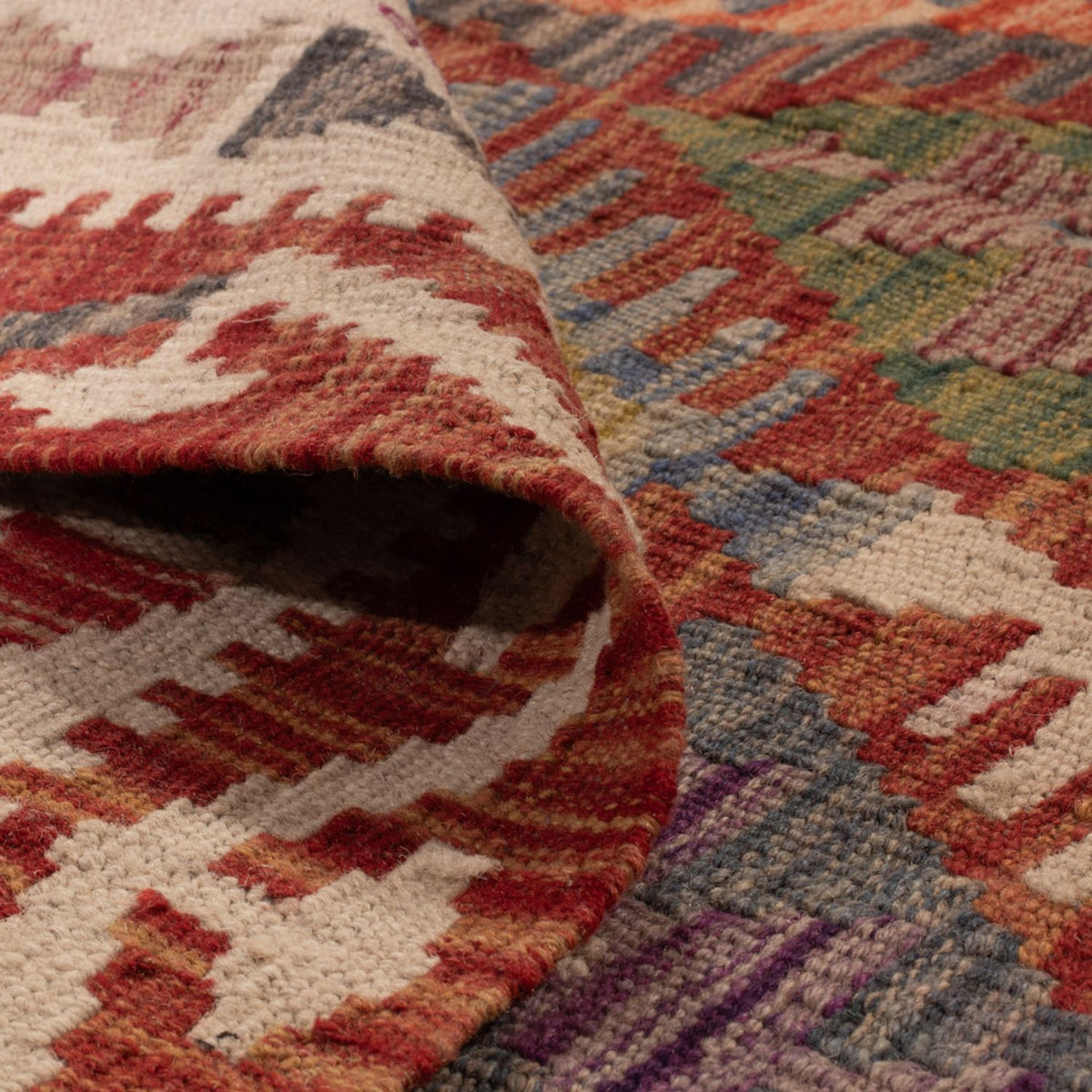 Alfombra Kelim - Splash - 198 x 156 cm - multicolor