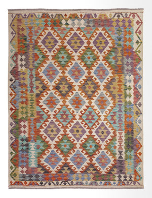 Alfombra Kelim - Splash - 201 x 153 cm - multicolor