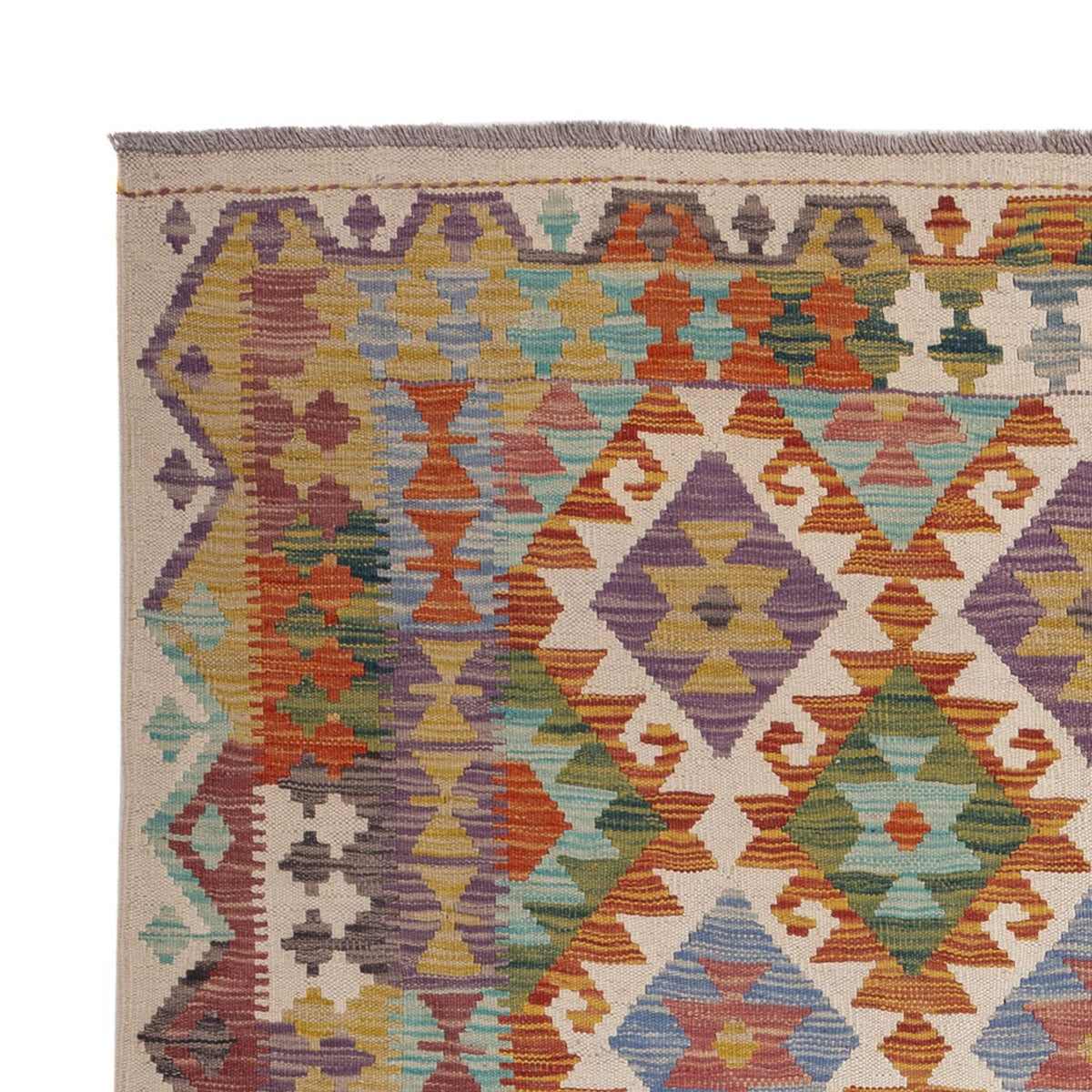 Alfombra Kelim - Splash - 201 x 153 cm - multicolor