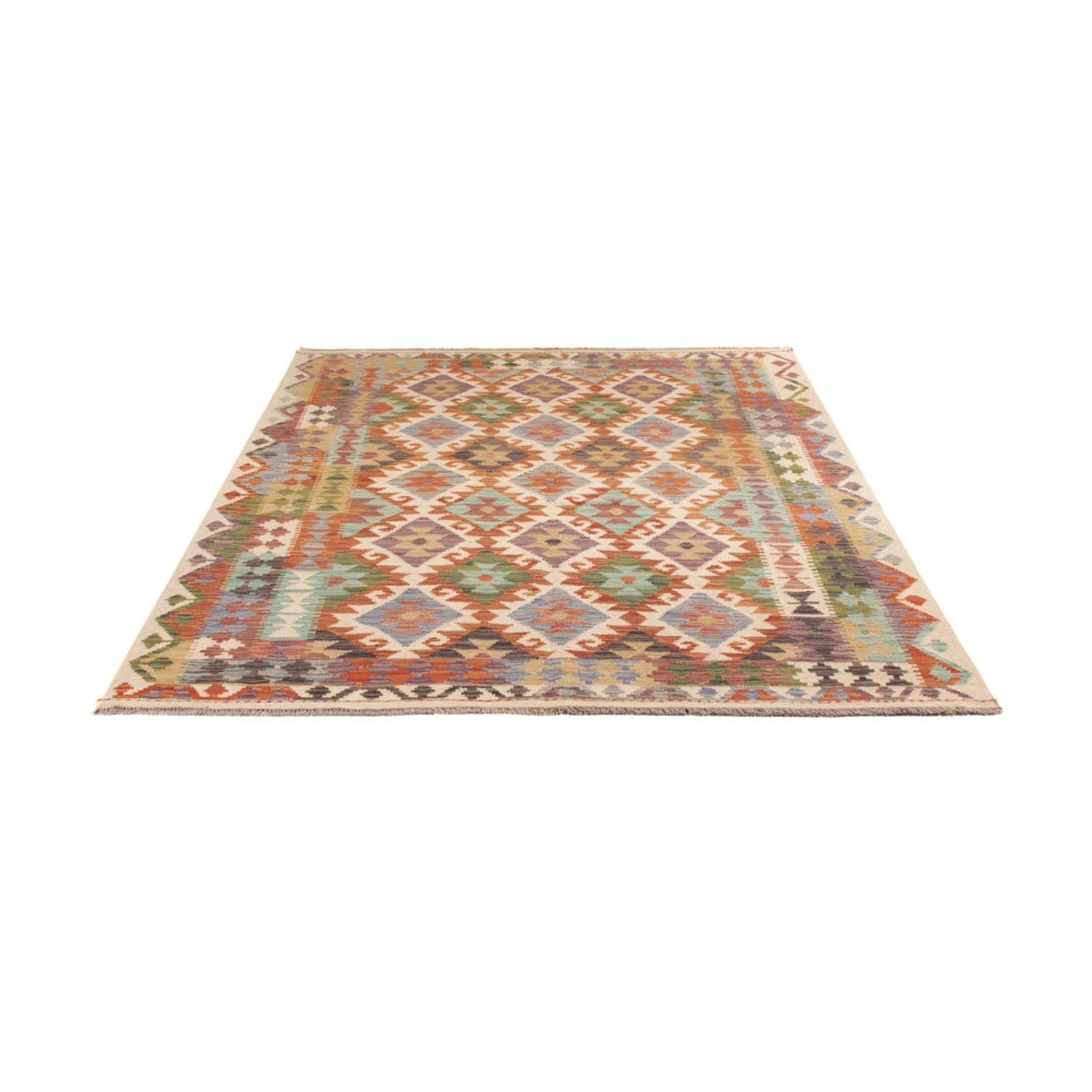 Alfombra Kelim - Splash - 201 x 153 cm - multicolor