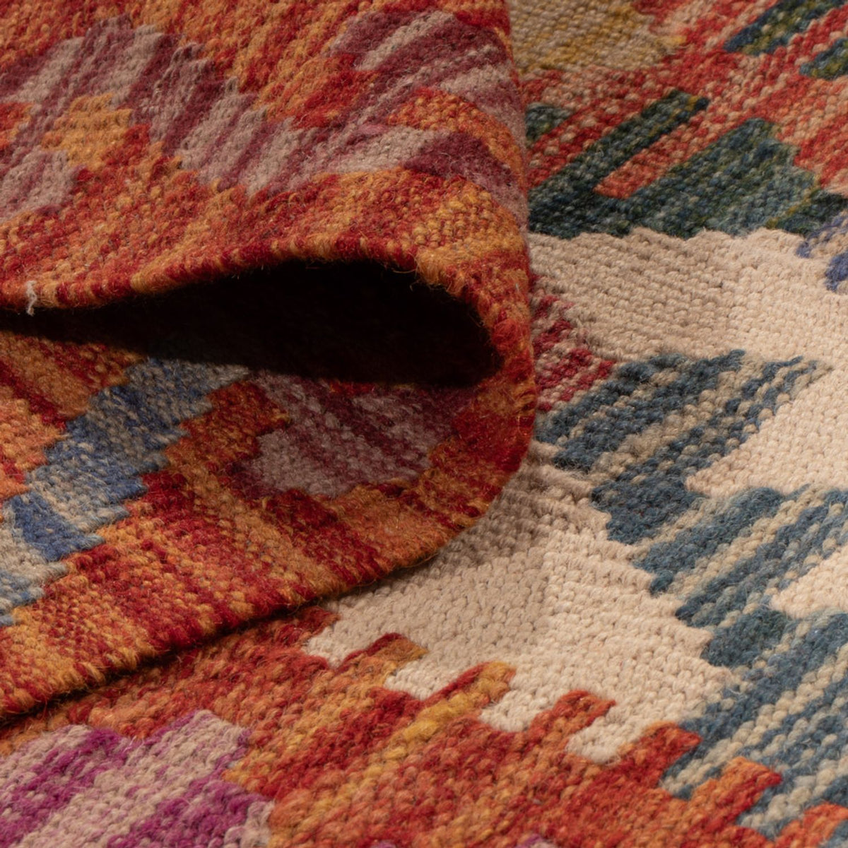 Alfombra Kelim - Splash - 198 x 149 cm - multicolor