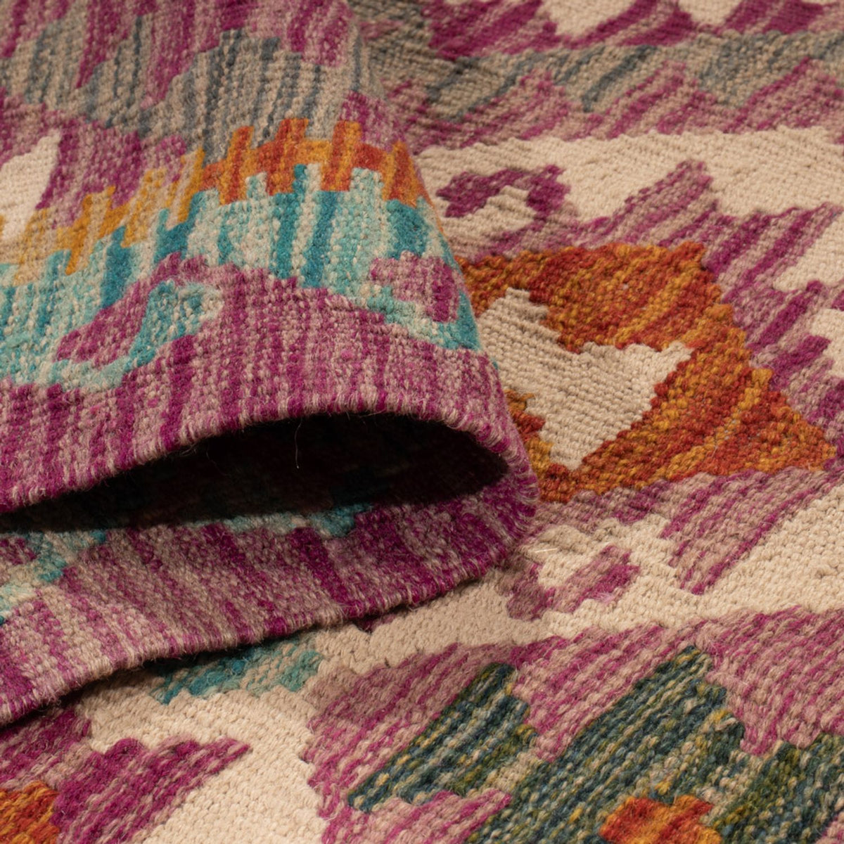 Alfombra de pasillo Alfombra Kelim - Splash - 295 x 80 cm - multicolor