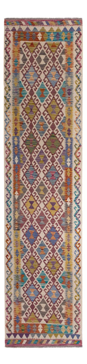 Alfombra de pasillo Alfombra Kelim - Splash - 301 x 79 cm - multicolor
