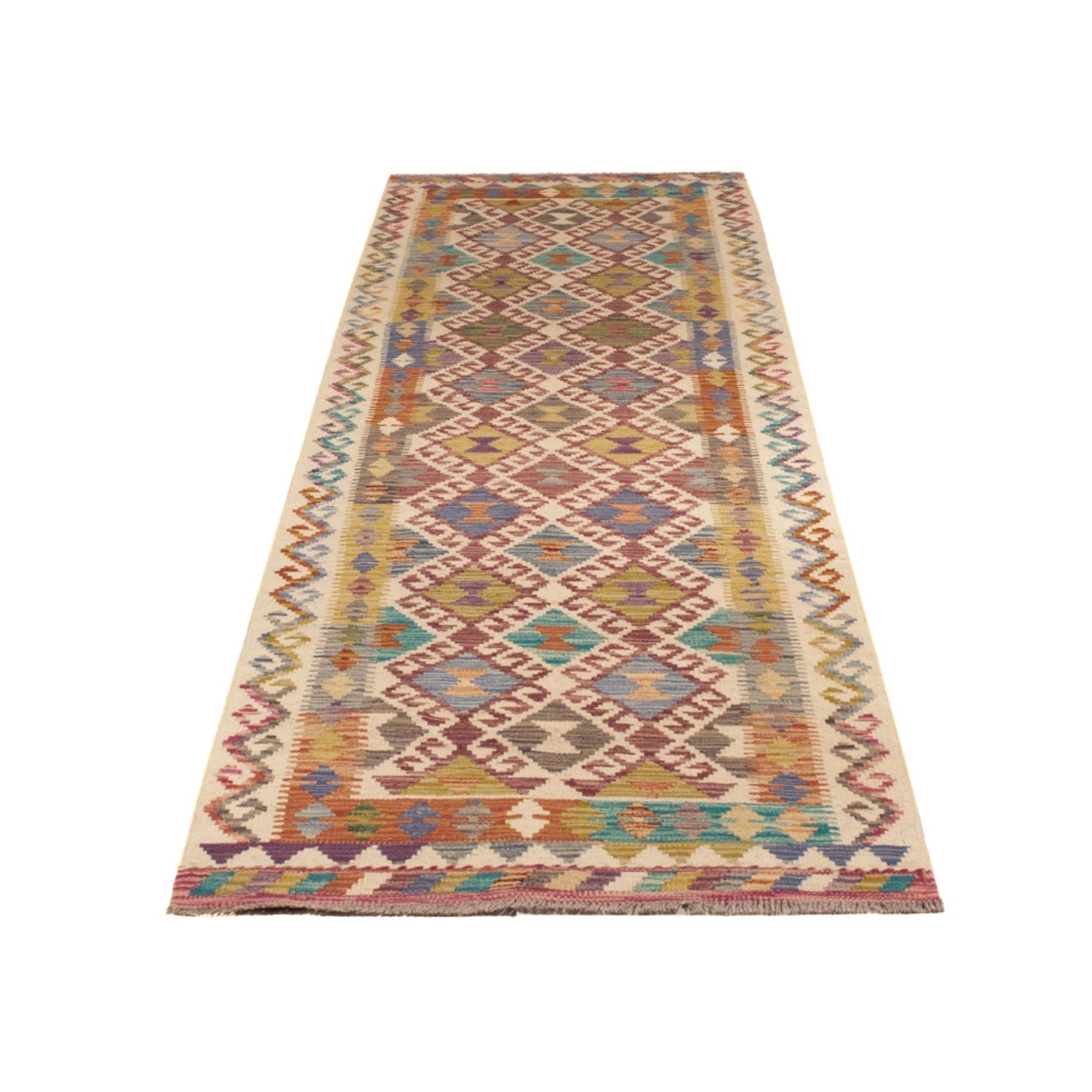 Alfombra de pasillo Alfombra Kelim - Splash - 301 x 79 cm - multicolor