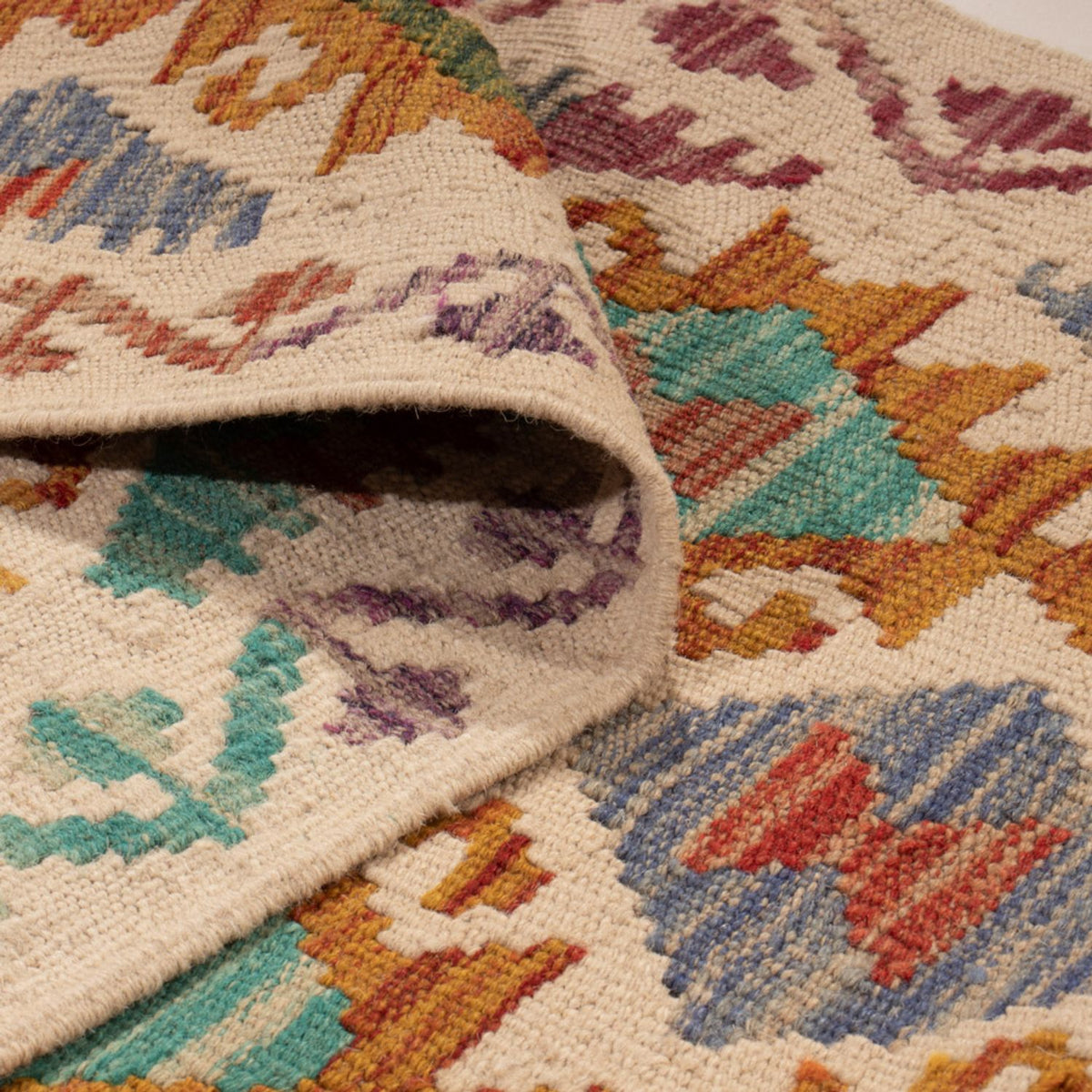 Alfombra de pasillo Alfombra Kelim - Splash - 301 x 81 cm - multicolor