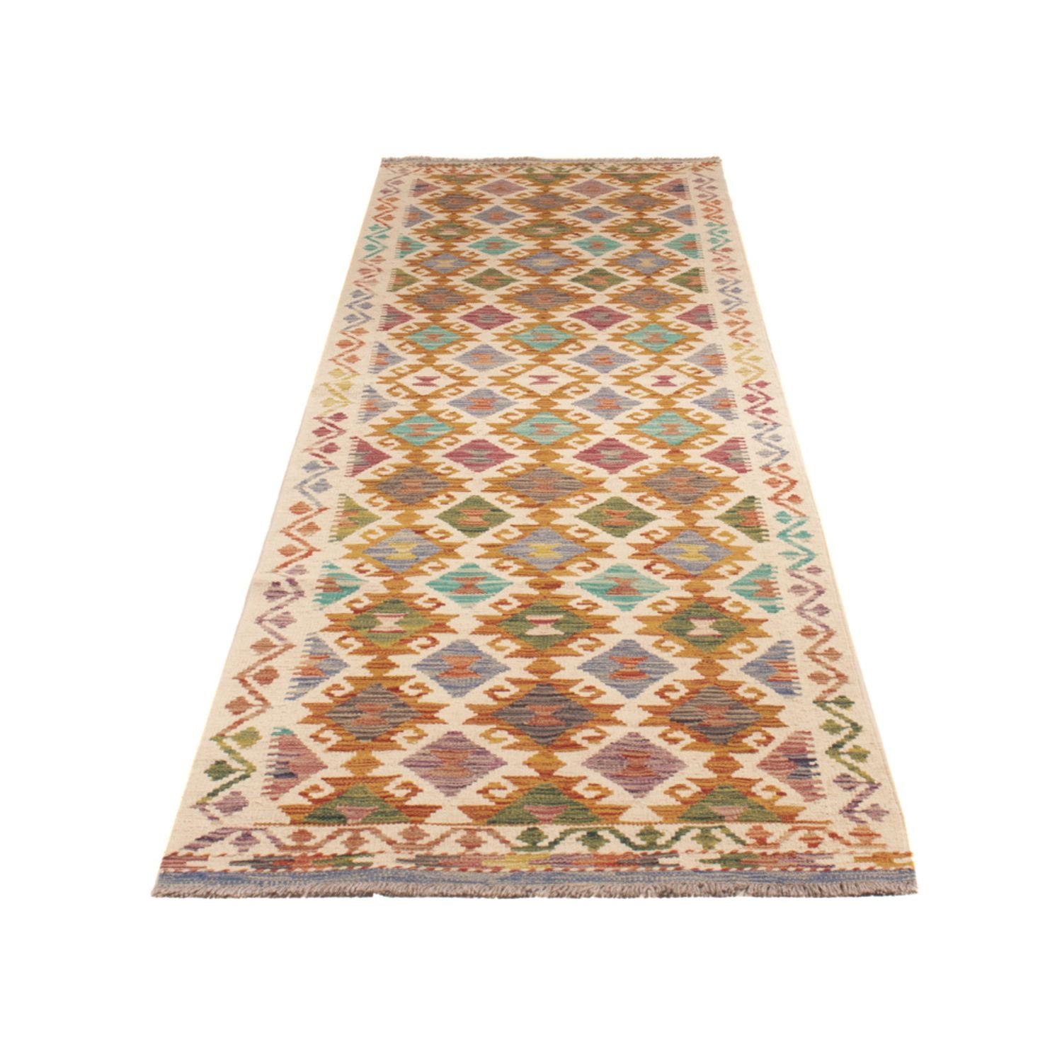 Alfombra de pasillo Alfombra Kelim - Splash - 301 x 81 cm - multicolor