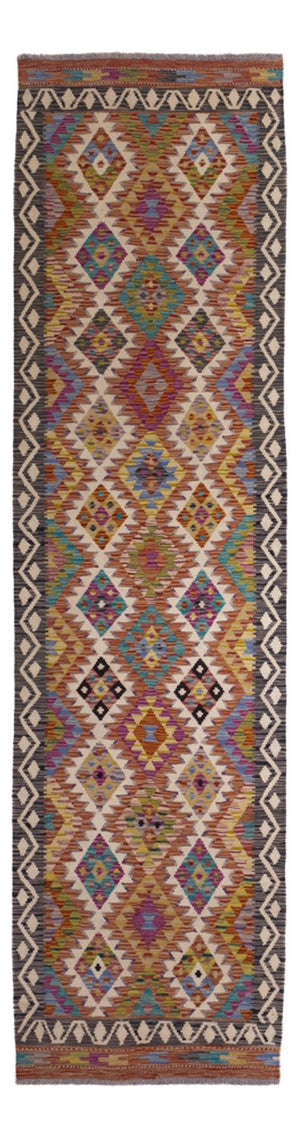 Alfombra de pasillo Alfombra Kelim - Splash - 295 x 85 cm - multicolor