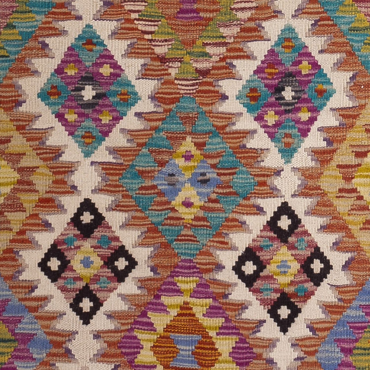 Alfombra de pasillo Alfombra Kelim - Splash - 295 x 85 cm - multicolor