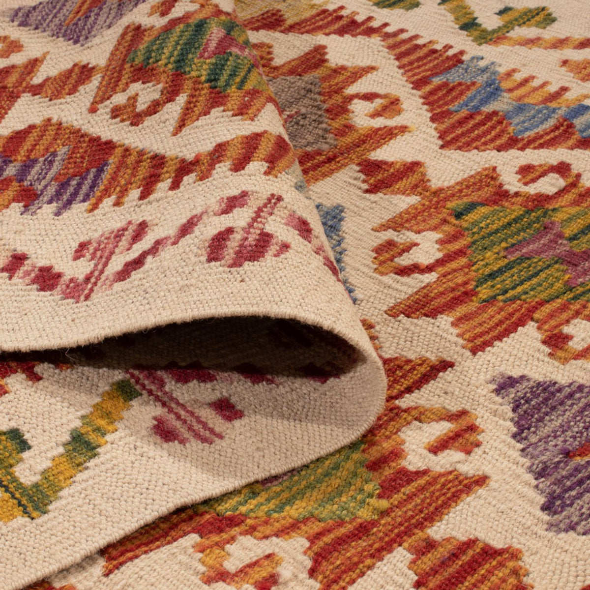 Alfombra de pasillo Alfombra Kelim - Splash - 269 x 84 cm - multicolor