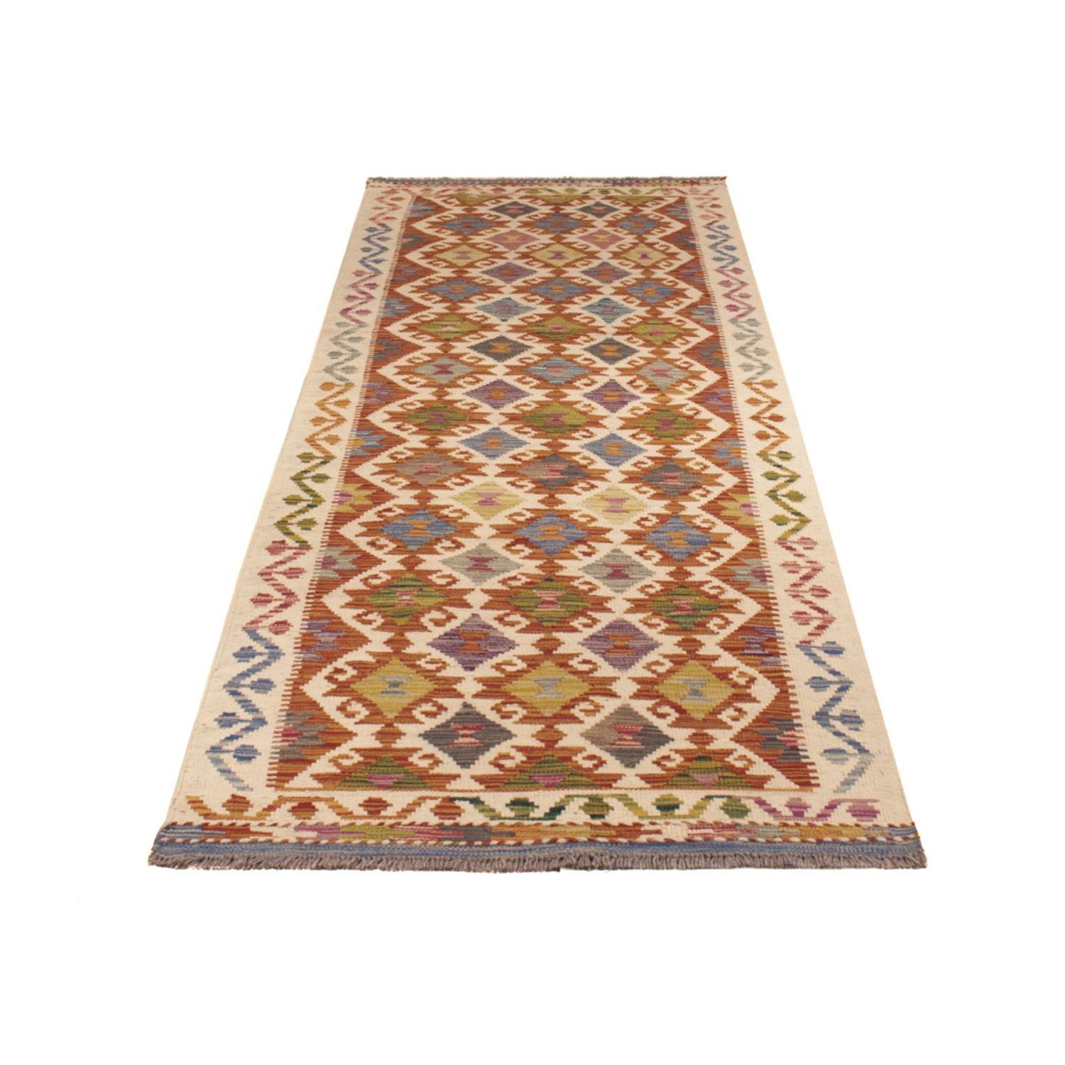 Alfombra de pasillo Alfombra Kelim - Splash - 269 x 84 cm - multicolor