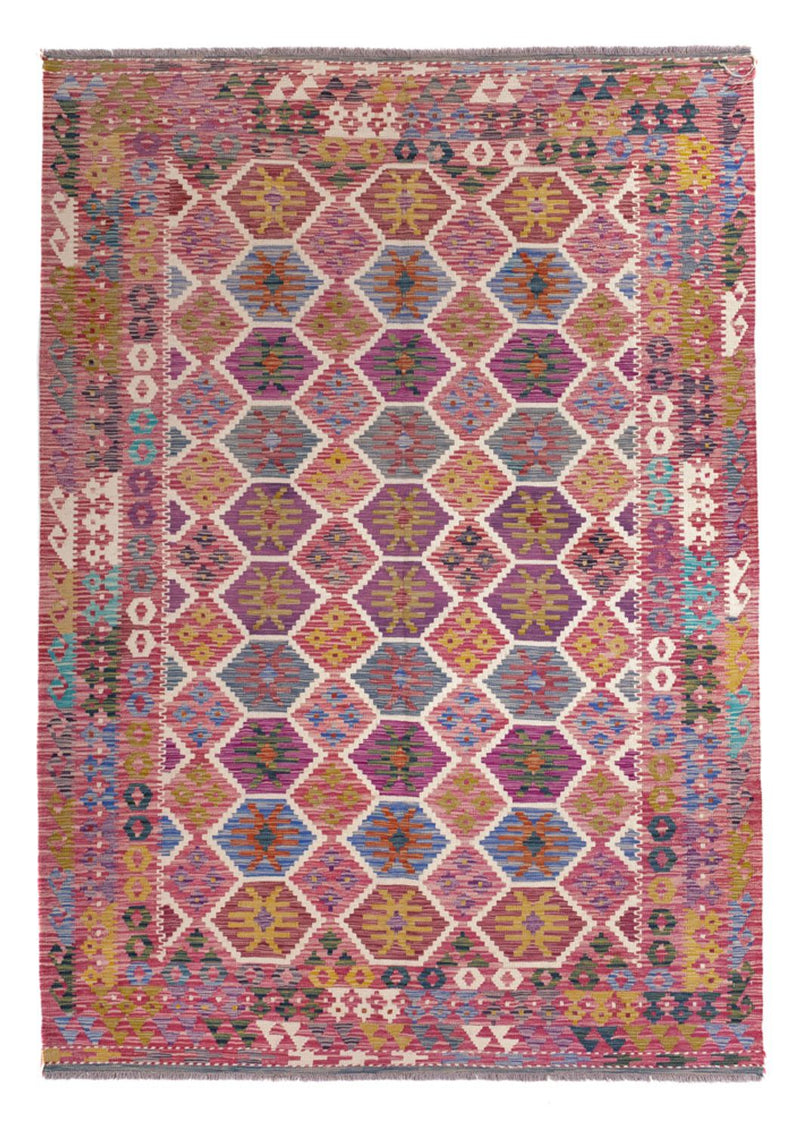 Alfombra Kelim - Splash - 254 x 177 cm - multicolor