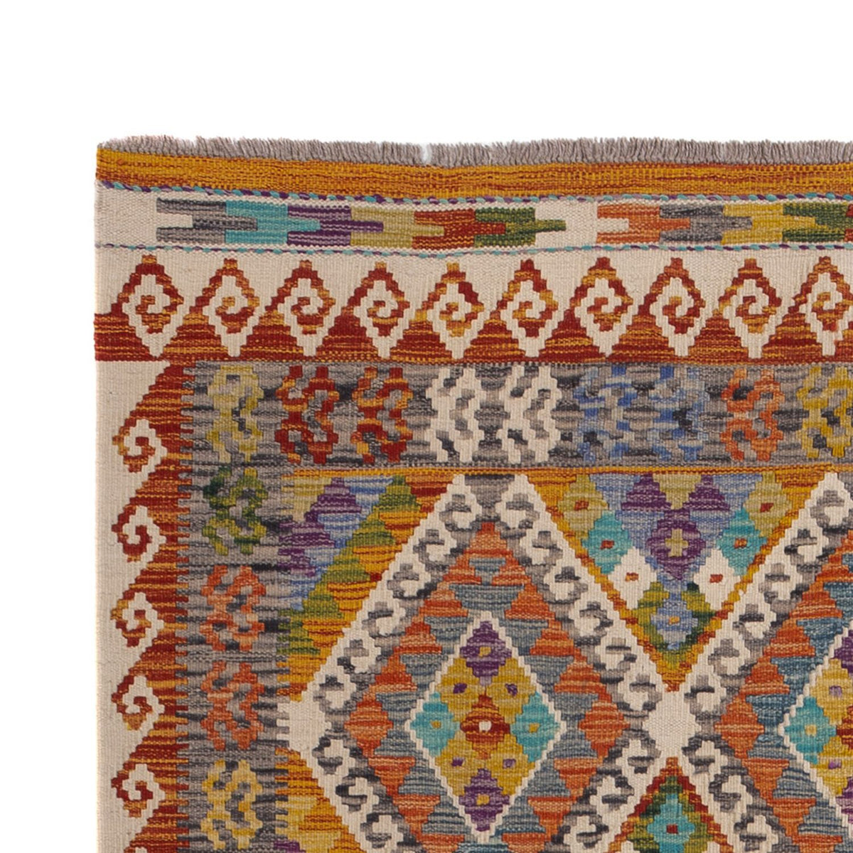 Alfombra Kelim - Splash - 246 x 153 cm - multicolor