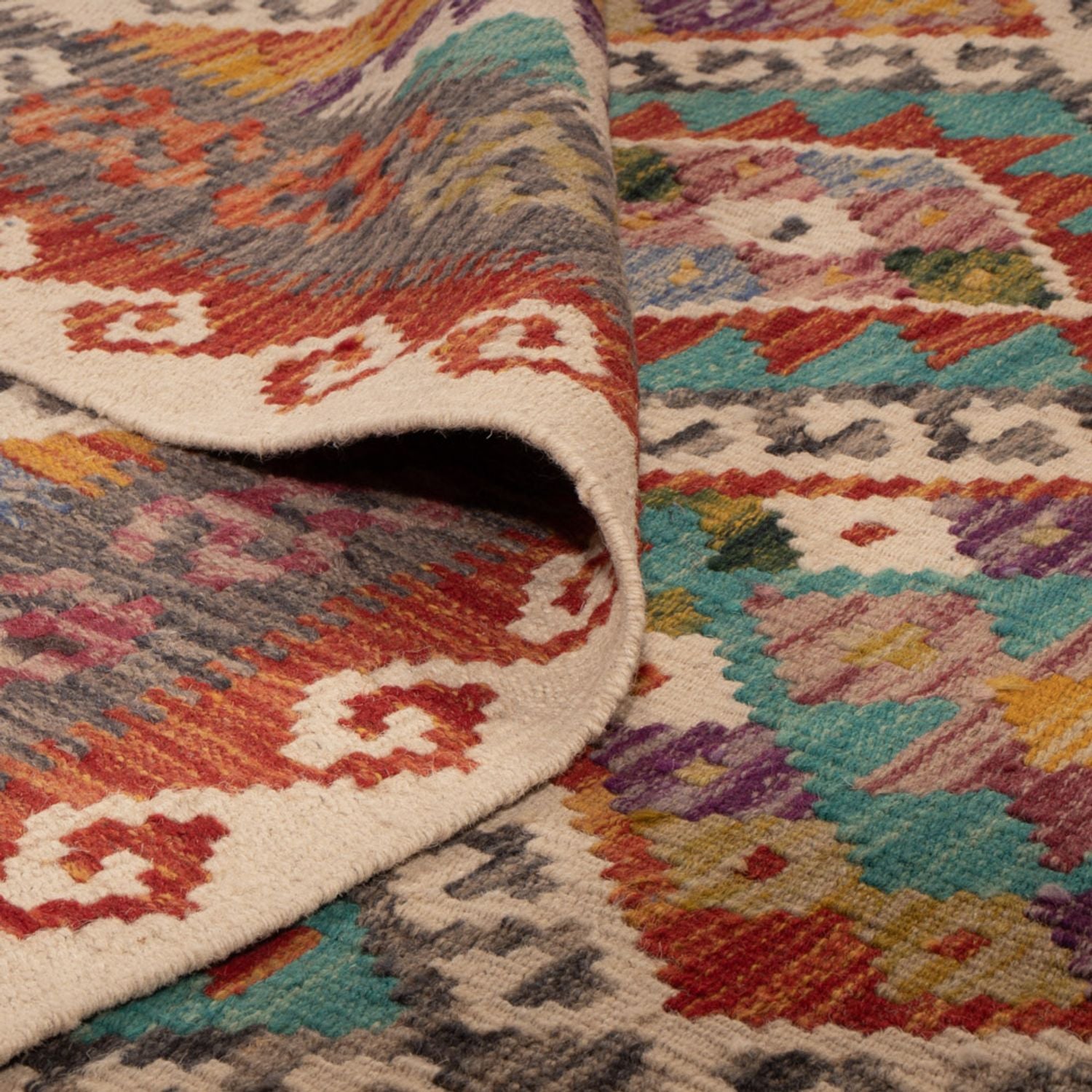 Alfombra Kelim - Splash - 246 x 153 cm - multicolor