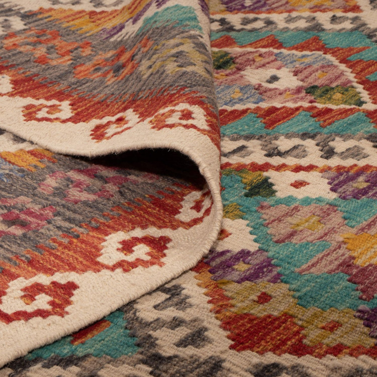 Alfombra Kelim - Splash - 246 x 153 cm - multicolor