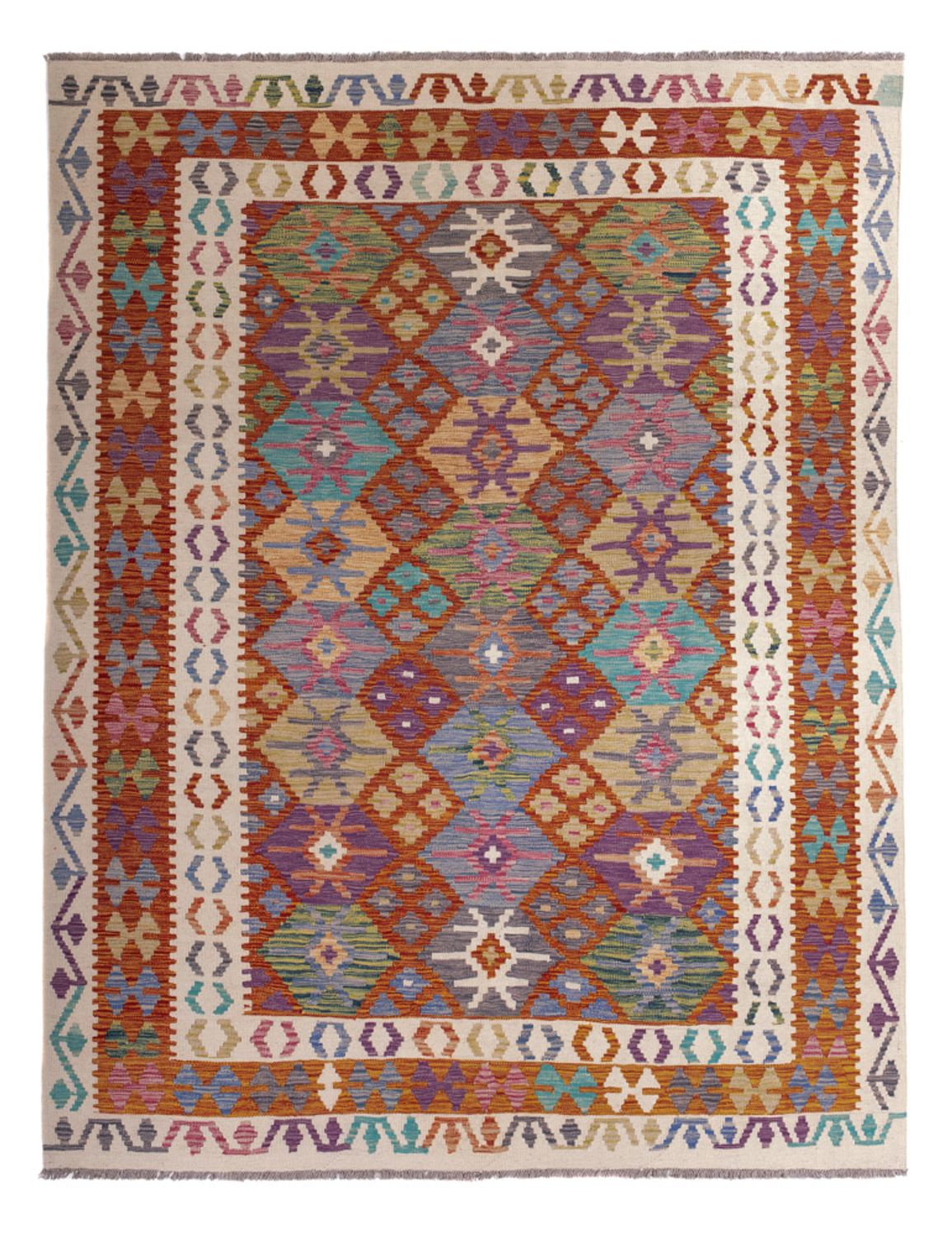 Alfombra Kelim - Splash - 247 x 195 cm - multicolor