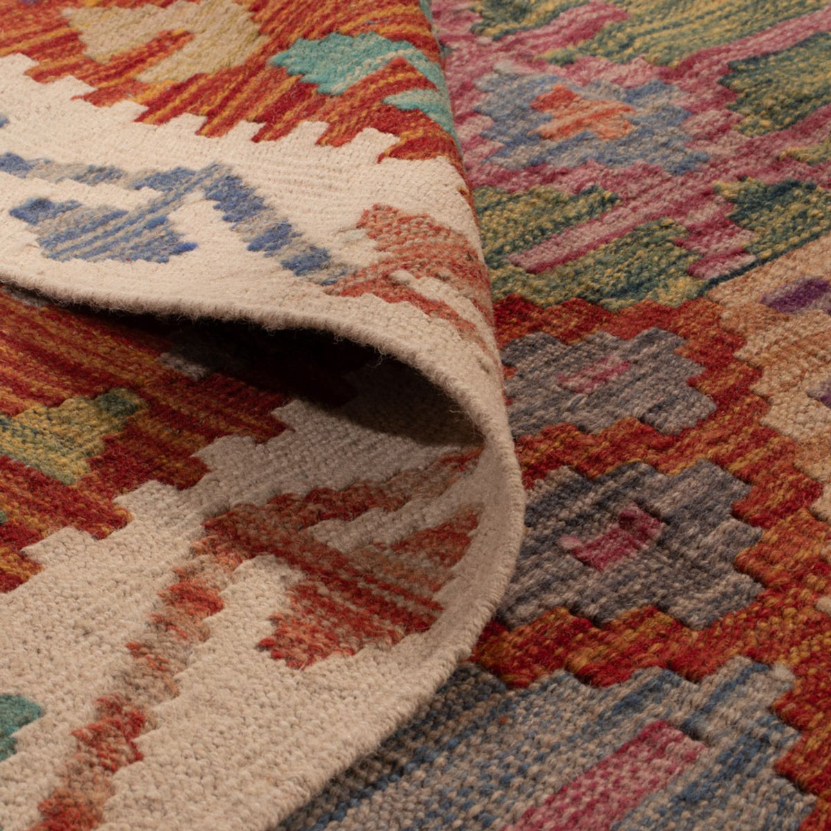 Alfombra Kelim - Splash - 247 x 195 cm - multicolor