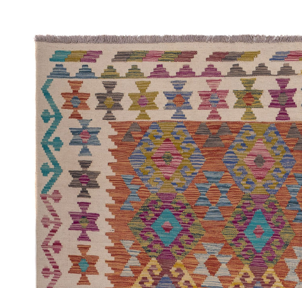 Alfombra Kelim - Splash - 253 x 203 cm - multicolor