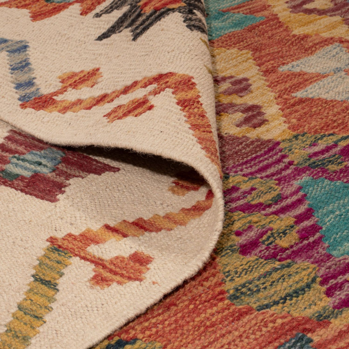 Alfombra Kelim - Splash - 253 x 203 cm - multicolor