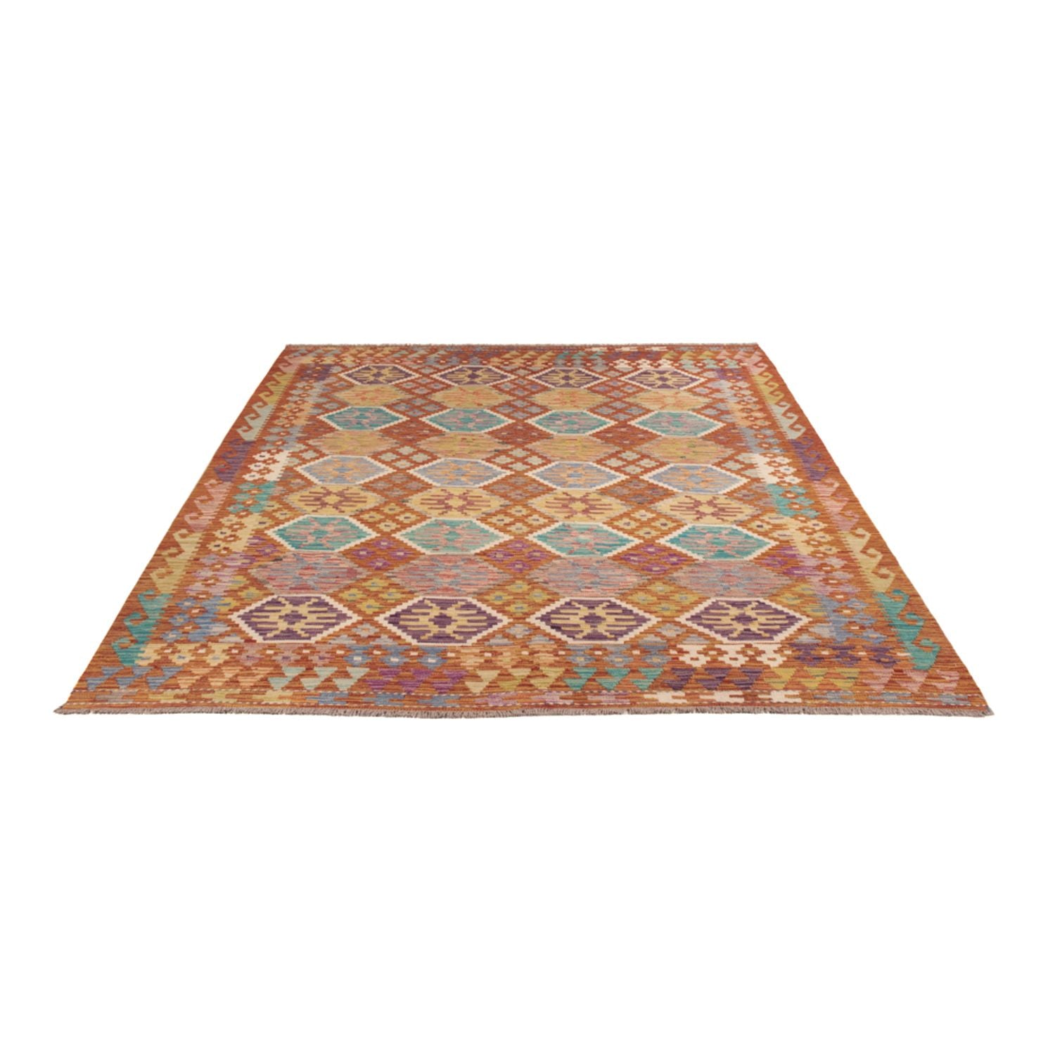 Alfombra Kelim - Splash - 247 x 201 cm - multicolor