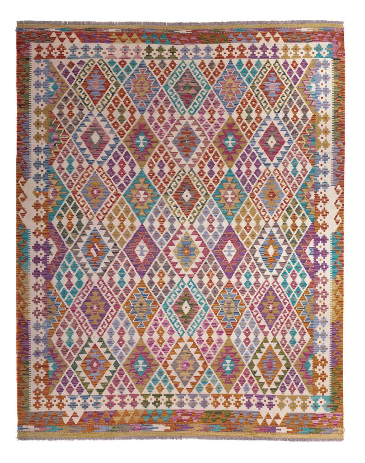 Alfombra Kelim - Splash - 246 x 204 cm - multicolor