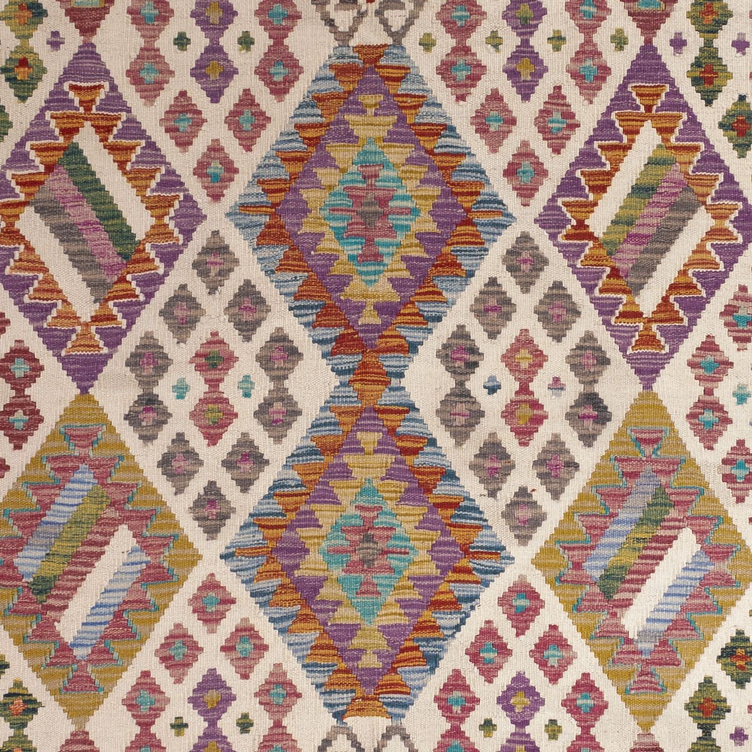 Alfombra Kelim - Splash - 243 x 201 cm - multicolor