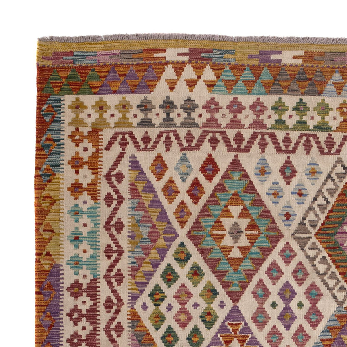 Alfombra Kelim - Splash - 243 x 201 cm - multicolor