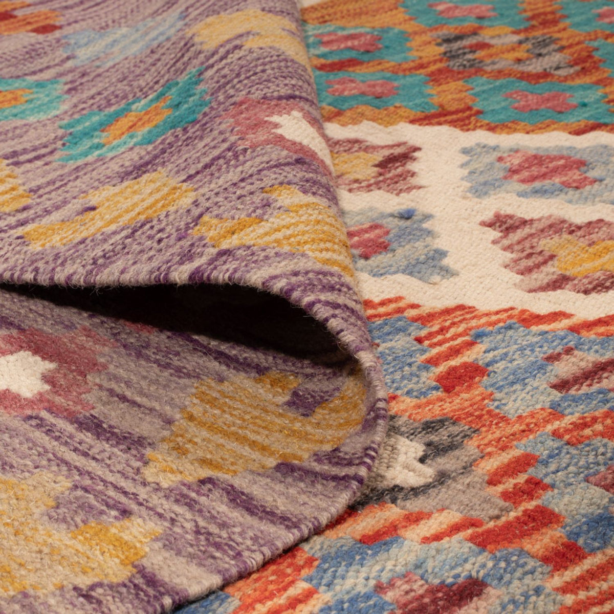 Alfombra Kelim - Splash - 255 x 205 cm - multicolor