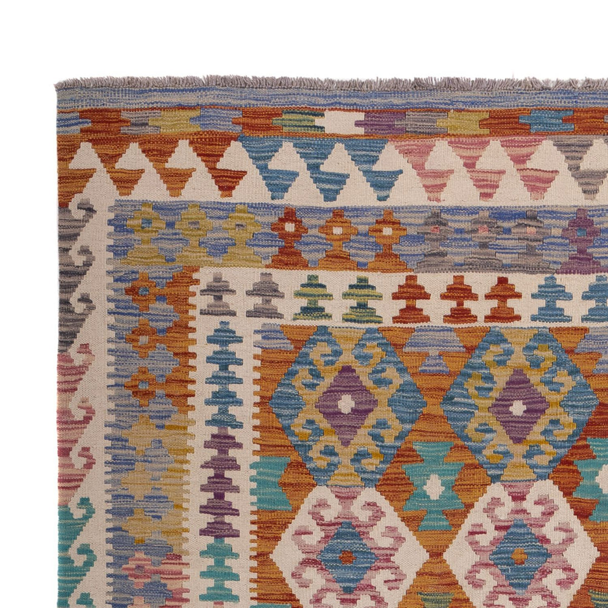 Alfombra Kelim - Splash - 256 x 198 cm - multicolor