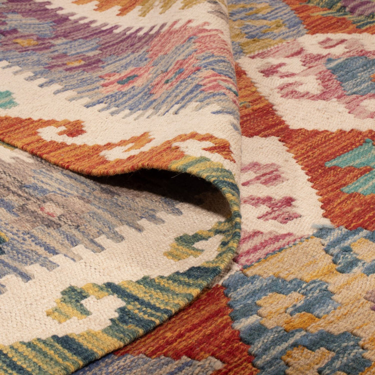 Alfombra Kelim - Splash - 256 x 198 cm - multicolor