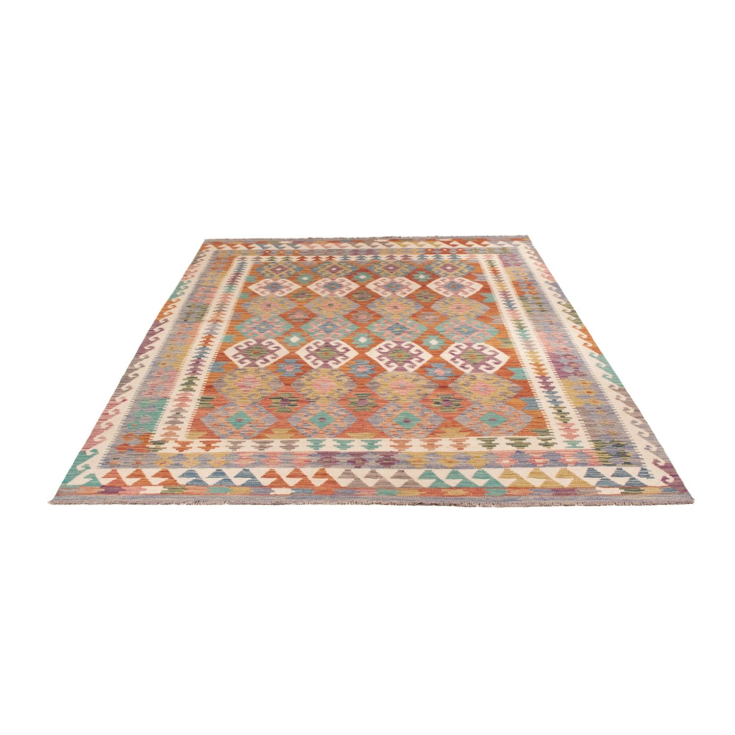 Alfombra Kelim - Splash - 256 x 198 cm - multicolor