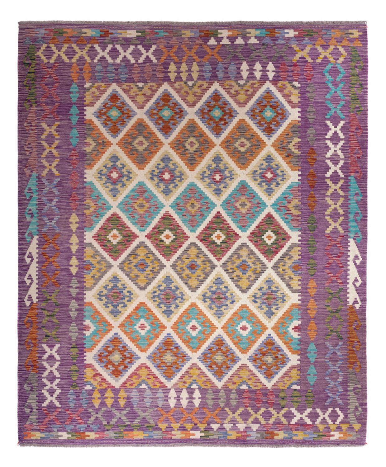 Alfombra Kelim - Splash - 246 x 206 cm - multicolor