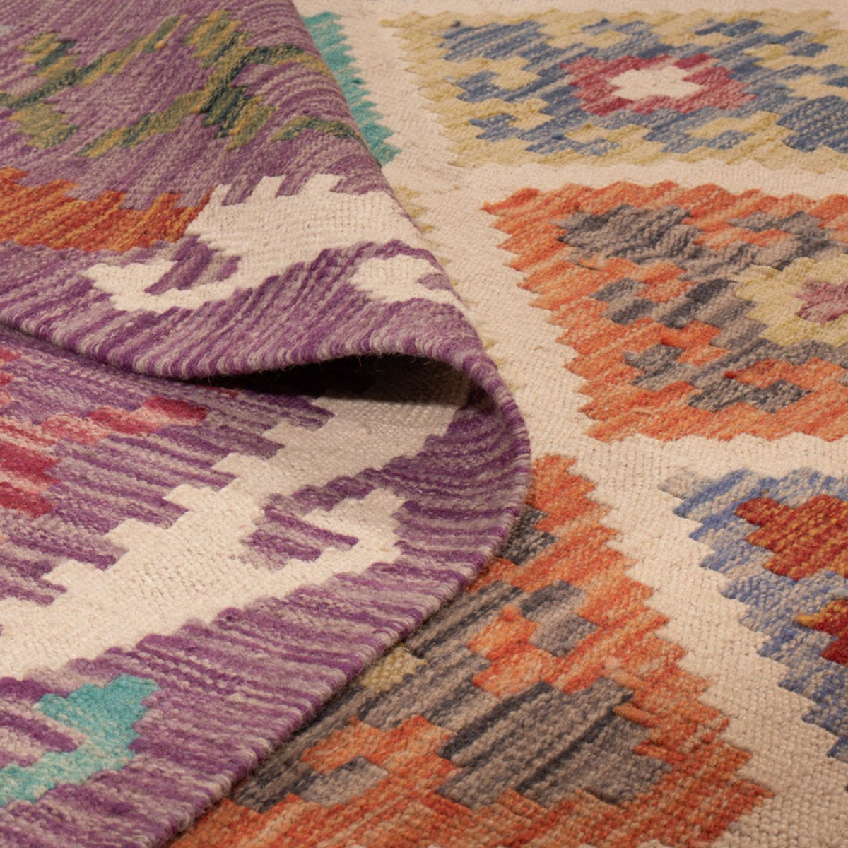 Alfombra Kelim - Splash - 246 x 206 cm - multicolor