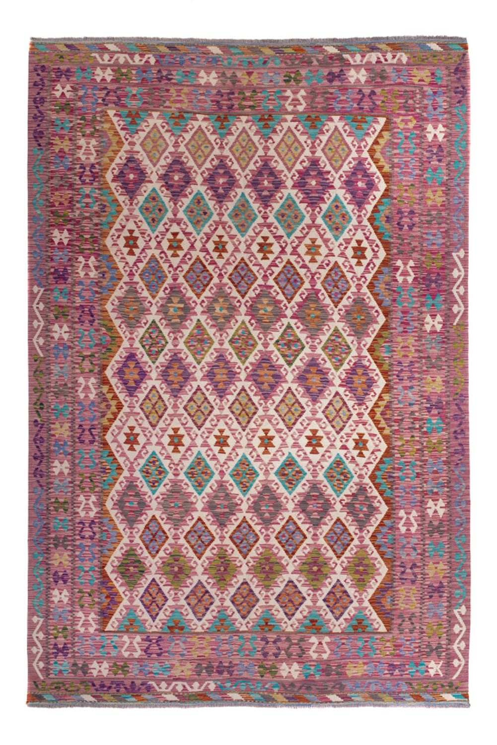 Alfombra Kelim - Splash - 308 x 215 cm - multicolor