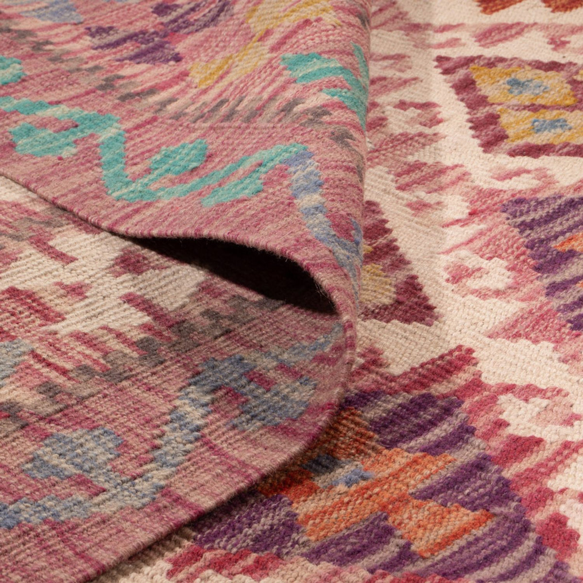 Alfombra Kelim - Splash - 308 x 215 cm - multicolor