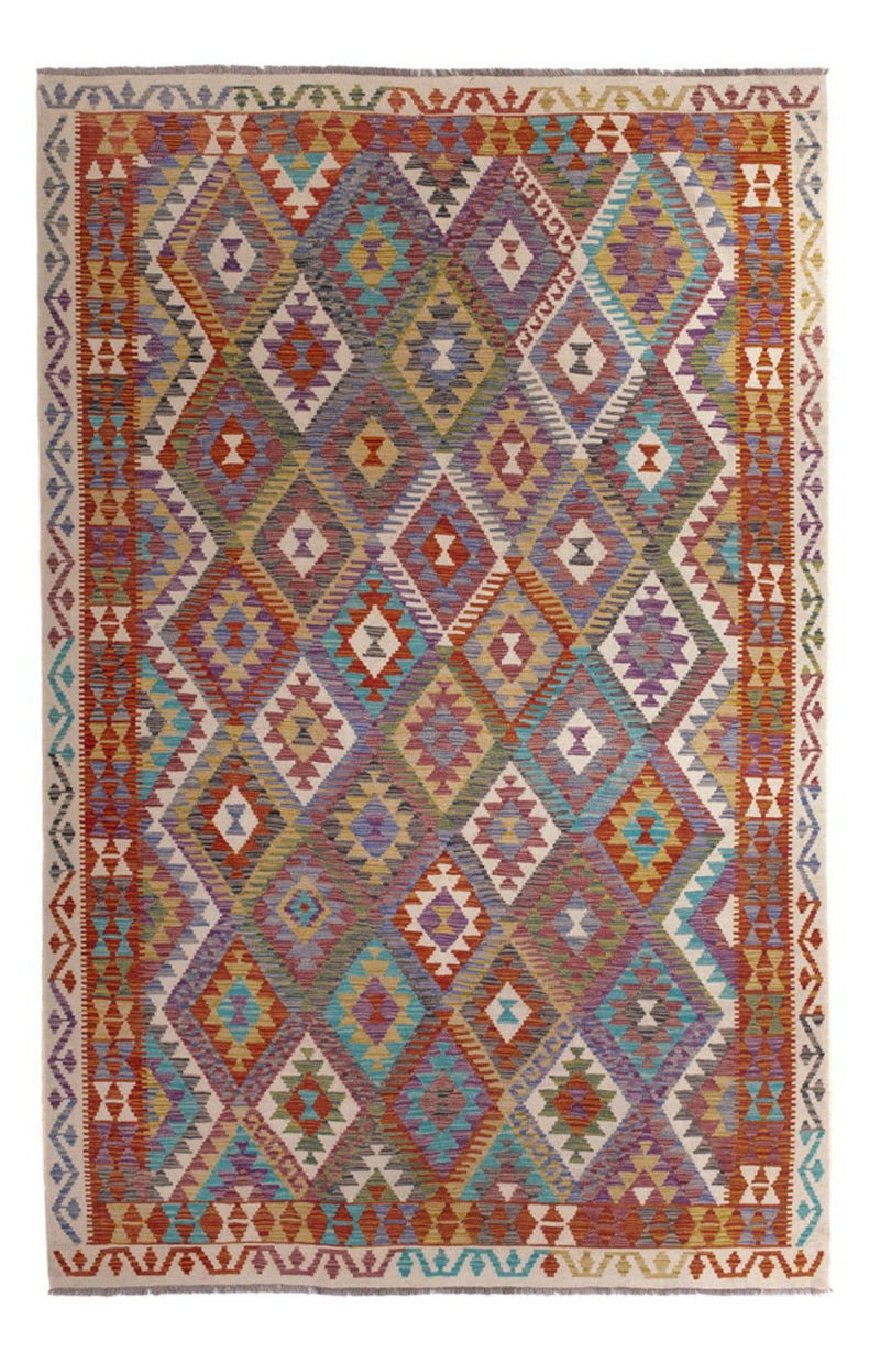 Alfombra Kelim - Splash - 299 x 200 cm - multicolor