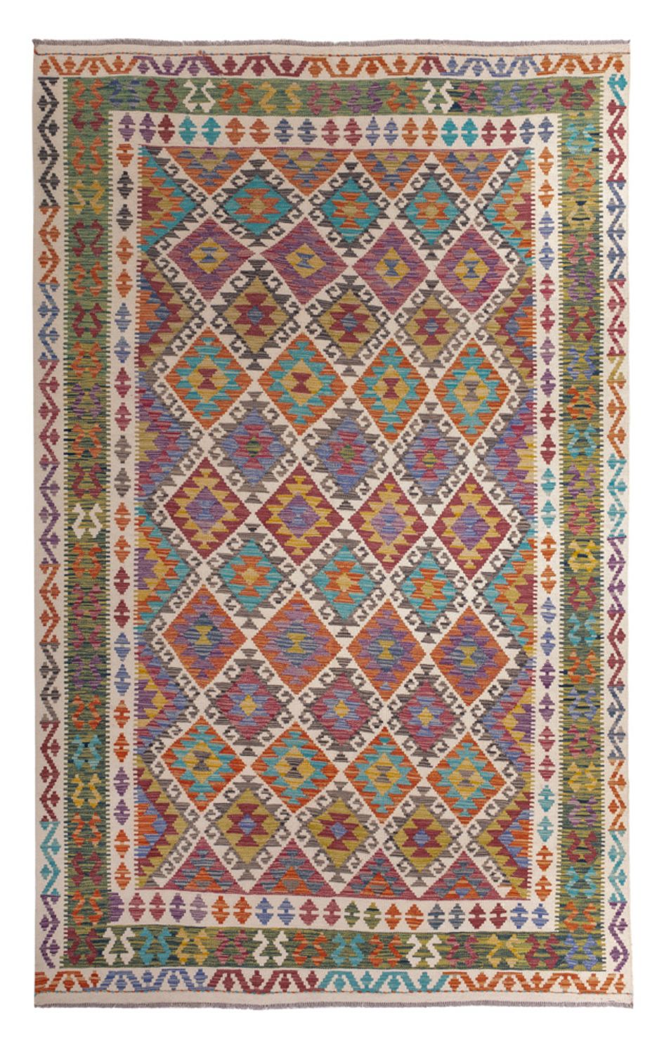 Alfombra Kelim - Splash - 305 x 196 cm - multicolor