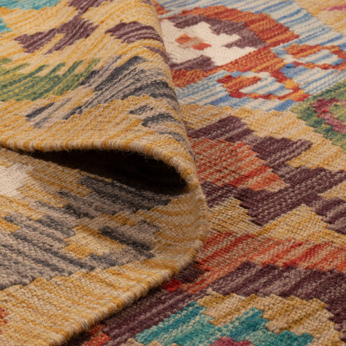 Alfombra Kelim - Splash - 306 x 208 cm - multicolor